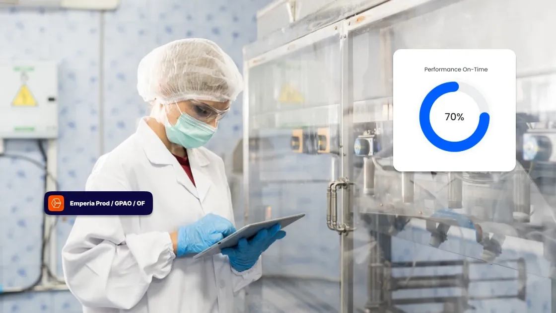 Interface intuitive affichant l’état des OF, le suivi opération par opération, les encours WIP et les alertes sur anomalies ou retards.